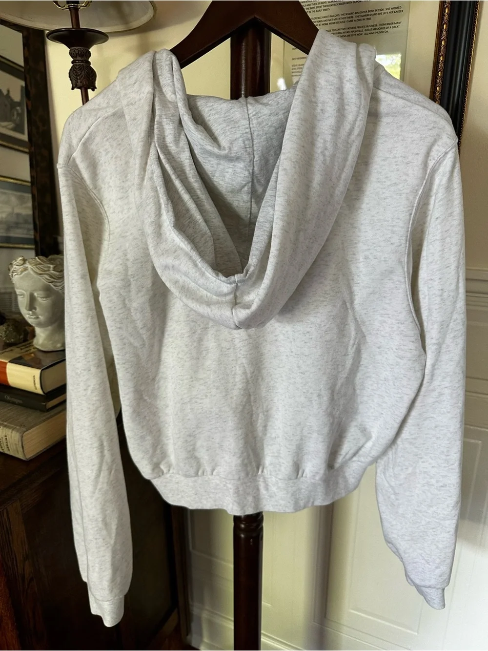 Nike Women's Light Heather Grey Zip Hoodie S